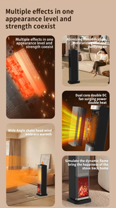 2000W Quick Heating 3D Simulated Flame & Humidifier Tip-Over Protection Energy-Efficient <b>Portable</b> Home Room PTC <b>Heater</b> Indoor - Product Image 5