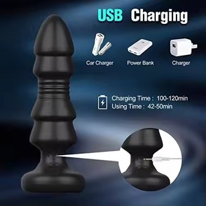 <strong>Thrusting</strong> Anal Vibrator <strong>Prostate</strong> <strong>Massager</strong> for Men WomenTelescopic Vibrating Anal Plug Stimulator Toys with 5 Modes - Product Image 2
