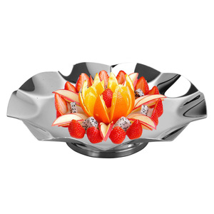 Platos de acampada de acero inoxidable para banquete, buffet, arábiga, fruta redonda plateada, venta al por mayor - Product Image 4