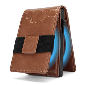 Leather Money <b>Clip</b> With Card Slots And Cash Holder For Men 6 Inch Anti-Demagnetizing <b>Spring</b> Metal Design Everyday Use - Product Image 5
