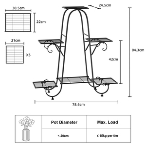 Étagère à fleurs sur pied en métal à 6 niveaux <span class=keywords><strong>pour</strong></span> le jardin du salon - Product Image 4