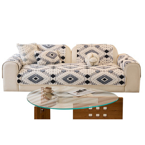 Modern Geometric Pattern <b>Sofa</b> <b>Cover</b> 145-185CM Non-Slip Thickened Cushion <b>for</b> Modular <b>Sofa</b> Beige Dark Gray Light Gray Brown - Product Image 5