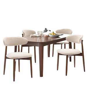 <span class=keywords><strong>Chaise</strong></span> de salle à manger de ferme moderne chaises d'appoint de cuisine rembourrées en tissu beige chevilles en pin meubles de maison - Product Image 6