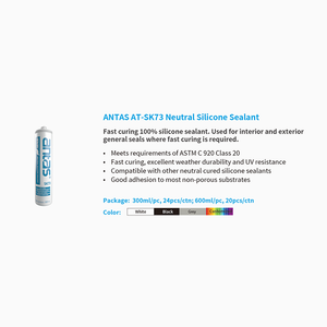 Mastic silicone neutre à séchage rapide Antas ASTM C920 Classe 20, étanche, adhérence renforcée, OEM - Product Image 2