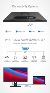 Với Hub 24 inch văn phòng màn hình FHD 1920*1080 IPS <span class=keywords><strong>LCD</strong></span> LED màn hình Màn hình đa chức năng giao diện tùy chọn PC máy tính - Product Image 6