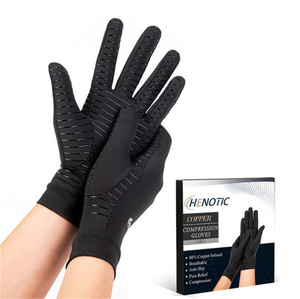 Gants demi-doigts à pression en fibre de cuivre transfrontaliers gants de liaison antidérapants en silicone pour l'entraînement en plein air - Product Image 4