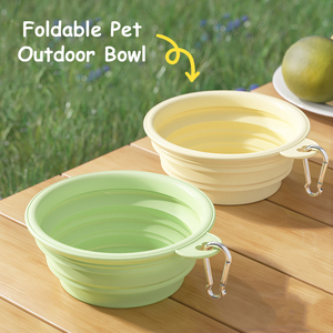 OEM/ODM Wholesale <b>Feeder</b> for Outdoor Portable Drinking Water Pet Bowls Colorful Customize logo Silicone Foldable Bowl - Product Image 3