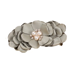 Broches en tissu de soie brillant avec fleurs 3D pour accessoires de cheveux, bijoux de mode pour femmes, mariage - Product Image 5