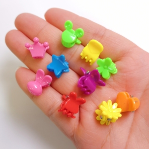 Mini-pinces à cheveux mignonnes de 15 mm, en forme de cœur, lapin, étoile, <span class=keywords><strong>couronne</strong></span>, fleur, pour bébés, enfants, tout-petits - Product Image 3