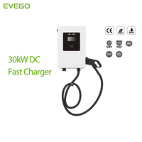 EVEGO Nouveau chargeur DC pour véhicules électriques haute performance 30 kW CCS1 CCS2 GB/T Certifié TUV Étanche IP55 Borne de recharge Écran tactile 7 pouces