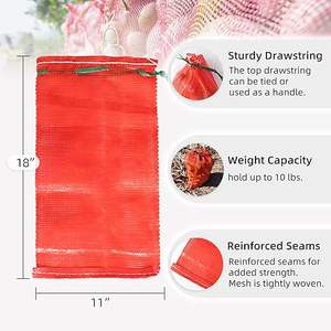 Huamaohengchun Bolsas de malla duraderas de 10 lb de material LDPE para cebollas, 11-18 pulgadas, bolsas colgantes reutilizables y transpirables para almacenamiento de vegetales - Product Image 5