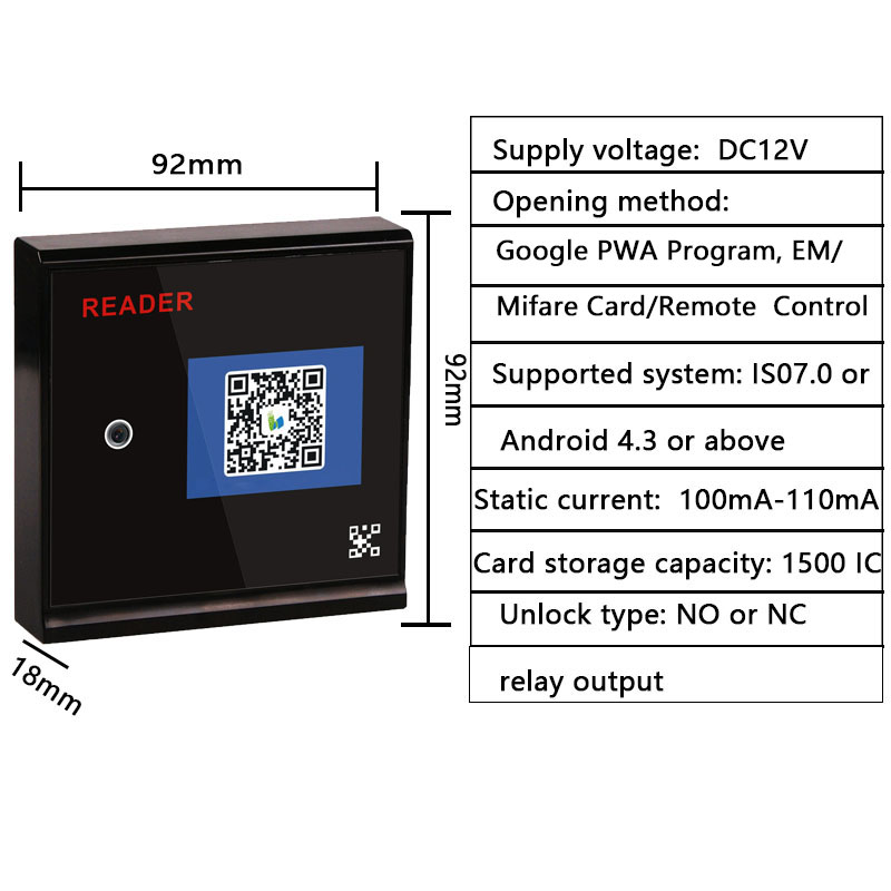 Cloud mutual barcode scanner mobile wifi access control device