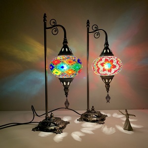 Chambre à coucher de style européen salon hôtel bed & breakfast bar restaurant café fait à la main en verre Turc lampe de table - Product Image 3