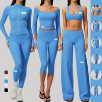 Nouvel Arrivage Femme 2026 Ensemble de Yoga 6 Pièces Ajusté Sculptant la Taille avec Fermeture Éclair Taille Haute Effet Ventre Plat Tenue de Sport Tendance pour la Gym et l'Entraînement