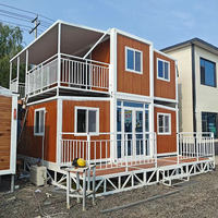 Maison conteneur moderne de luxe préfabriquée sur mesure de 40 pieds, grande et extensible, avec chambre, salle de bain et cuisine