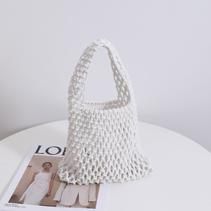 Fashion Single Open Portable Cotton String Knitting <strong>Fruit</strong> Net Mesh <strong>Tote</strong> Bag for Women - Product Image 2