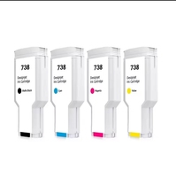 Cartucho de tinta Ocbestjet 738 BK 130Ml Compatible con impresoras de formato ancho HP DesignJet T850 T950 cartucho de tinta plotters negros