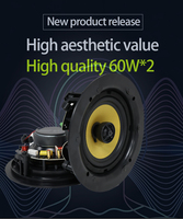 Altavoces de Techo de 60W*2 con Amplificador de 120W, Admite Conexión AUX para Instalación en TV, Sala de Estar, Dormitorio, Balcón, Cocina