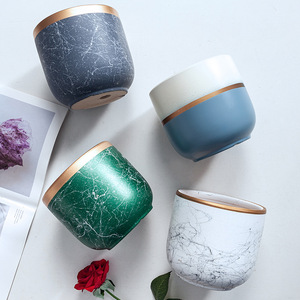Pots de fleurs en céramique ensemble de 3 pots de fleurs colorés nordiques morden émaillés jardin décoration de la maison en gros pots de plantes pots de fleurs - Product Image 2