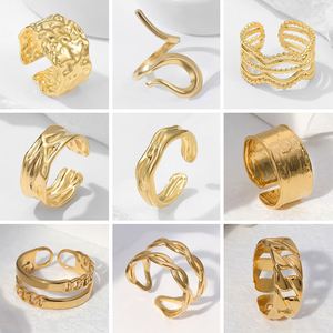 Anillos de Acero Inoxidable con Diseño de Cadena Chapada en Oro de 18K, Estilo Punk, de Buena Calidad, para Hombre - Product Image 6