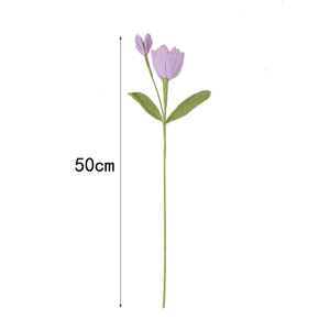 Bouquet de fleurs artificielles en forme de tulipe, crochetées à la main par Kexiang, en fils multicolores, décoration pour bureau. - Product Image 5