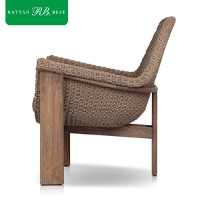 Sillón de Exterior de Ratán con Marco de Madera de Teca Maciza, Estilo Rústico, Lujoso y Moderno, para 6 Personas, para Jardín, Hotel, Patio - Product Image 5