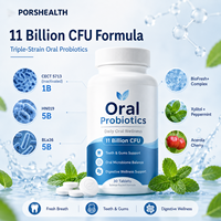 Probióticos Orales para el Mal Aliento y la Salud Dental - Tabletas/Pastillas de 11 Mil Millones de UFC, Apoyo para Dientes y Encías, Alivio para la Boca Seca, Salud Intestinal