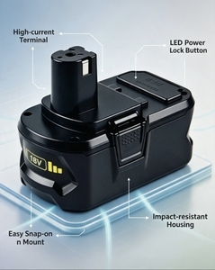 <span class=keywords><strong>Batterie</strong></span> de remplacement haute capacité 18V 4Ah à cellules solides pour outil électrique sans fil P108, perceuse, 500 cycles, 20A, pour usage gaming, en stock - Product Image 4