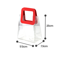 Sac de courses en PVC transparent avec poignées pour les voyages et l'extérieur, logo personnalisé, emballage cadeau, taille personnalisable