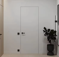 Portes intérieures modernes en bois blanc pour chambres à coucher, système invisible et dissimulé pour la conception d'intérieur des villas