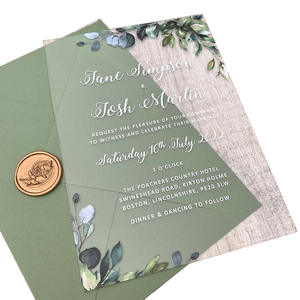 Cartes d'invitation de mariage écologiques faites à la main, cartes de fête d'anniversaire/diplôme, cartes cadeaux en papier personnalisées, cartes de visite avec enveloppe - Product Image 3