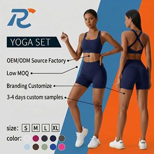 Women's 2 Piece Yoga Set Brushed Fabric Naked Feeling Sports Bra And High Waist Shorts Workout Set Fitness Gym Wear Sportswear