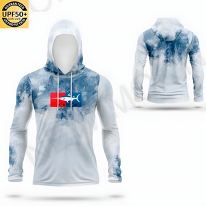 Sweat à capuche de pêche pour hommes grandes tailles UPF50+ à séchage rapide, manches longues, logo personnalisé, polyester, protection UV, vêtements de pêche d'extérieur - Product Image 5