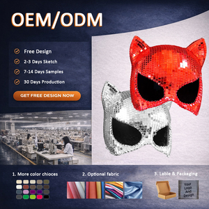 หน้ากากปาร์ตี้แบบมีกระจกประดับเพชรเทียม ขายส่ง มีแบบเต็มหน้าหรือครึ่งหน้า สำหรับงานฮาโลวีนและงานแฟนซี - Product Image 6