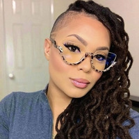 Lunettes à strass de luxe, monture tendance et anti-lumière bleue pour femme