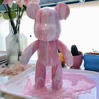 Figurine d'ours en vinyle personnalisable, statue graffiti DIY, sculpture d'ours fluide en résine de 52 cm pour l'artisanat et les décorations sur le thème de l'anime