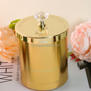 Biểu Tượng Tùy Chỉnh Thời Trang Bóng Kim Loại Vàng Nắp Với Xử Lý Cho Lưu Trữ Container Tàu Nến Jar Chai Đóng Cửa - Product Image 5