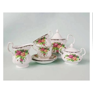 Luxury Alberd Rose Pattern Royal Ceramic Coffee Kettle <b>Cup</b> <b>Sets</b> Porcelain Albert Coffee <b>Sets</b> <b>Cup</b> Saucers <b>Set</b> - Product Image 2
