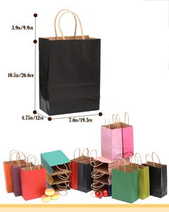 Medium Size Eco-Friendly Waterproof Digital Printing <b>Paper</b> Gift Bags 10.6x8.3x4.3 Inches 16 Solid Colors Party Favor Bags - Product Image 4