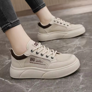 Zapatos Deportivos de Mujer con Cordones, Transpirables, de Malla, Blancos, con Suela Gruesa, Hechos en China, Tendencia de Moda - Product Image 4