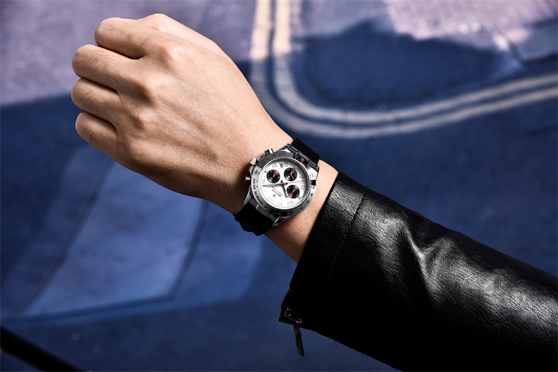 Top Brand BENYAR New Men Quartz Wristwatches Luxury Silicone Chronograph 30M Waterproof Sports Watch for Men reloj hombre
