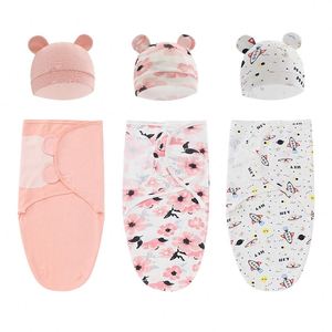 Mu Of 2 selimut bedong tidur dan Muslin bayi Set bedong topi yang serasi untuk bayi baru lahir - Product Image 5