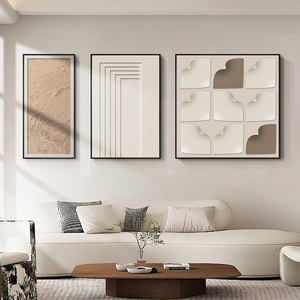 ภาพวาดตกแต่งห้องนั่งเล่นผนังโซฟาเรียบง่ายทันสมัยภาพวาดฝาผนังสามชั้นแขวนประดับผนังพอร์ซเลนคริสตัล - Product Image 4