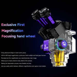 メカニック 6560T-B11 6.5-60倍拡大ステレオ三眼顕微鏡、マザーボードのはんだ付け修理用調整可能な接眼レンズ付き - Product Image 4