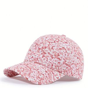 Gorra de Béisbol Unisex de 6 Paneles con Diseño Floral, Hebilla Metálica, Material de Poliéster, Protección Solar para Uso en Exteriores - Product Image 1