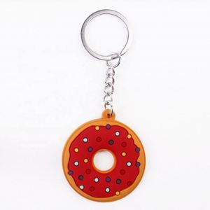 Llavero de goma con forma de donut, diseño de dibujos animados, colgante para mochila, decoración para llaves de coche - Product Image 4