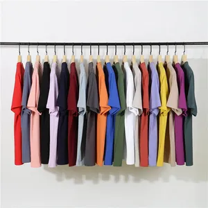T-shirts pour hommes en pur coton de 150 grammes T-shirts vierges à col rond T-shirt de couleur unie pour hommes T-shirt oversize