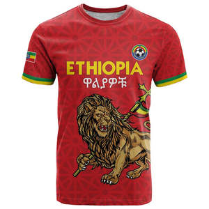 Đàn ông mỏng Ethiopia T-Shirt tùy chỉnh <span class=keywords><strong>Rasta</strong></span> sư tử Tai nghe cá nhân dreadlock dệt kỷ niệm ngày độc lập ethiopian - Product Image 3