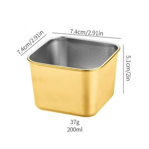 Tazón Cuadrado Coreano de Lujo con Logotipo Personalizado en Oro y Plata, Plato de Metal para Comida de Acero Inoxidable 304 Personalizado para Restaurante - Product Image 4