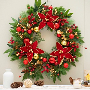Shop Window Decoration Xmas Red <b>Bow</b> Christmas Ball Wreath Christmas - Product Image 4
